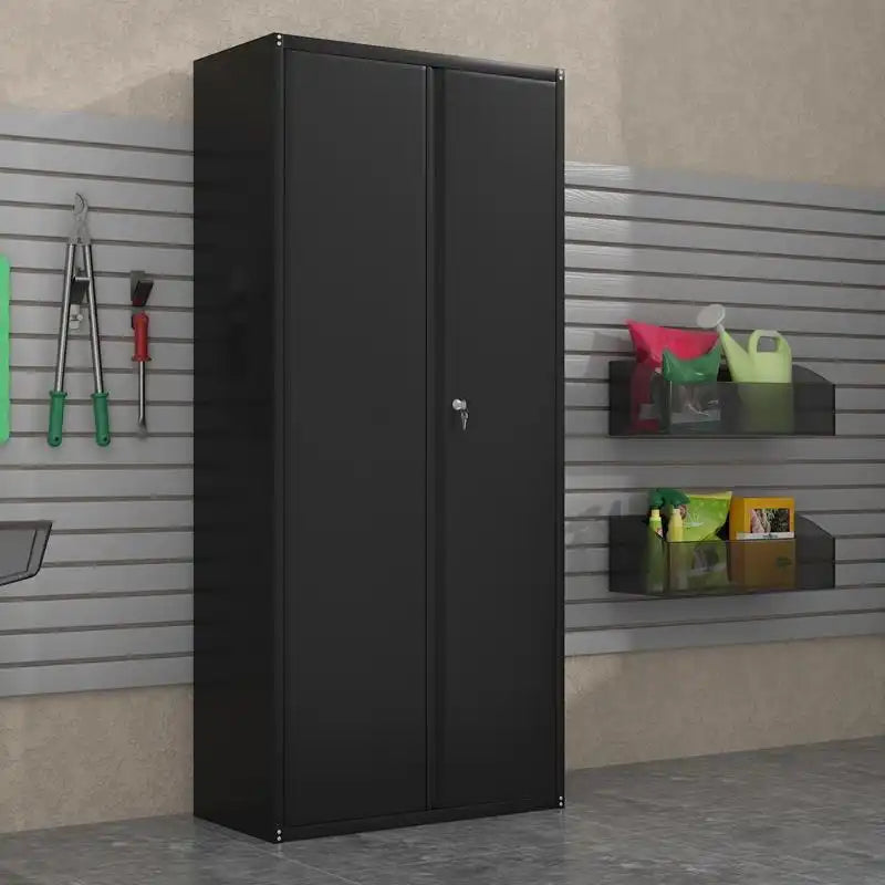 GREATMEET 70.8" Steel Locking Storage Cabinet with Locking Doors and Adjustable Shelves for Garage, Office