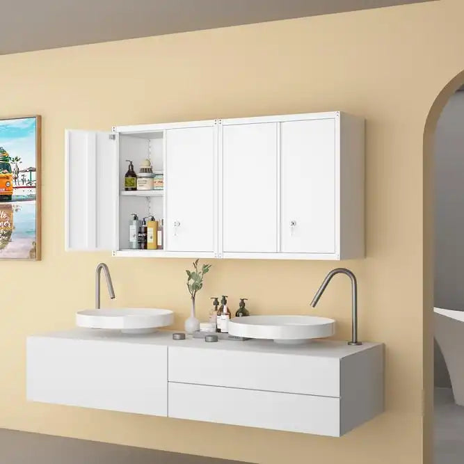 Greatmeet Wall Mount Metal Storage Cabinets for Garage, Office and Home