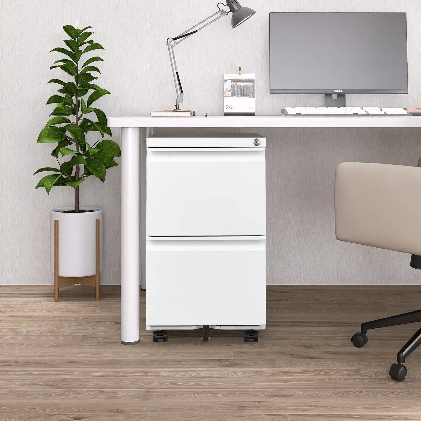 2 Drawer File Cabinet on Wheels 7 #white