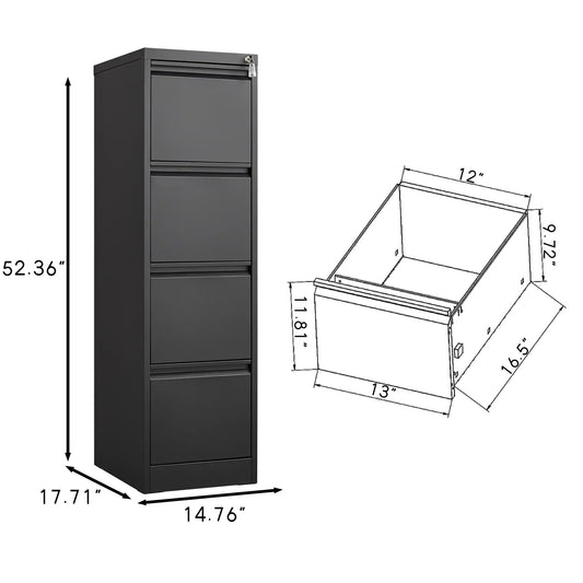 4 Drawer File Cabinet 3 #black