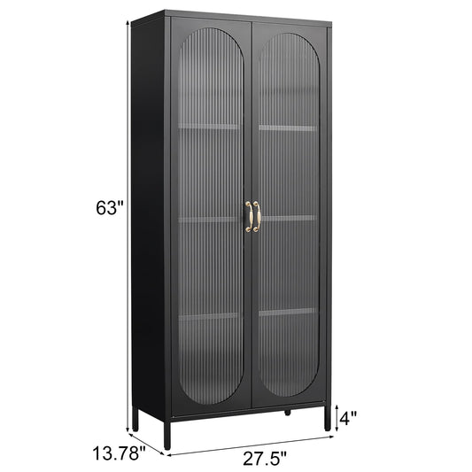 Display Cabinet with Glass Doors Size #black
