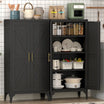 Greatmeet Metal Kitchen Pantry Storage Cabinet with 2 Doors & Adjustable Shelves, Tall Cupboard for Kitchen, Dining Room, Bathroom & Living Room