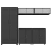 Greatmeet Metal Garage Storage Cabinet System, 5-Piece Lockable modular garage cabinets with Tall Storage Locker, Wall-Mounted Cabinets & Rolling Carts for Workshop
