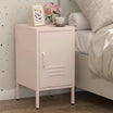 Greatmeet Metal Nightstand with Shelf, Single Door Storage Cabinet, Multifunctional Table for Bedroom, Living Room, Office