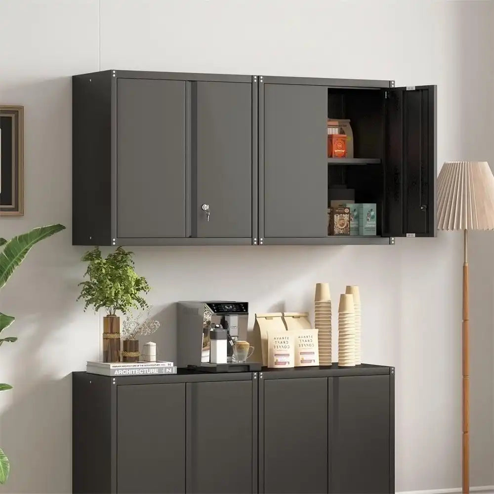 Wall Mount Metal Storage Cabinet Living Room #black