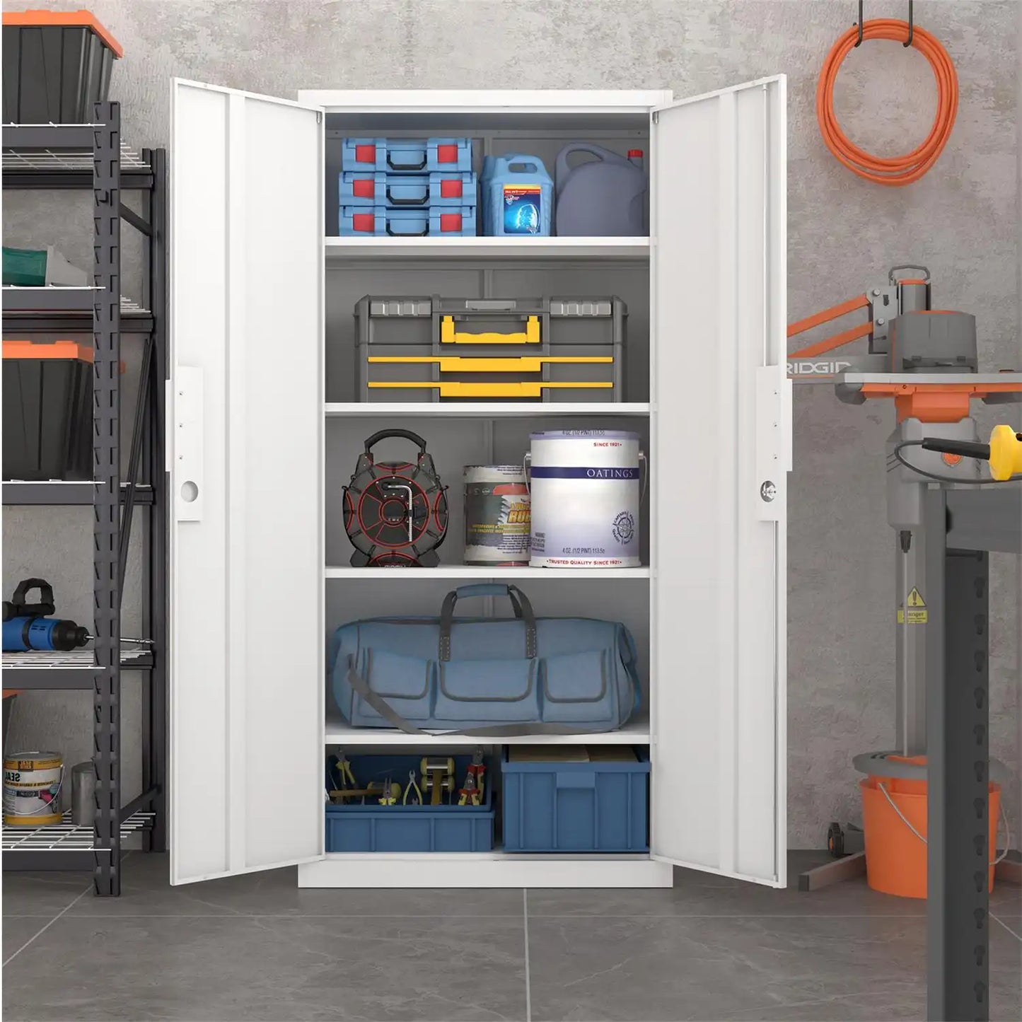 metal storage cabinets with lock #white