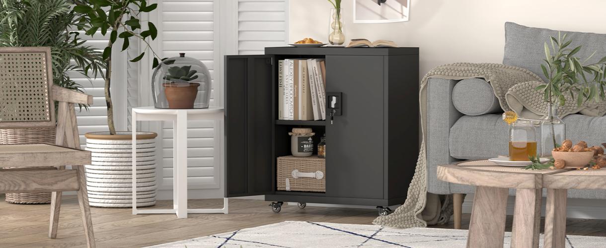 How to Install Low Movable Cabinet with Wheels？