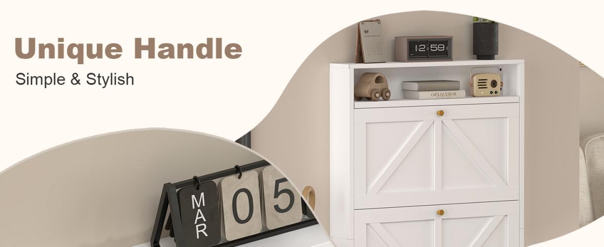 Assembly Demonstration for 2-Flip-Drawer and 3-Drawer Imitation Wooden Shoe Cabinets