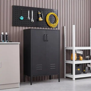 GREATMEET Metal Storage Cabinet with 2 Adjustable Shelf for Home Office,Apartment,Hotel,Gym