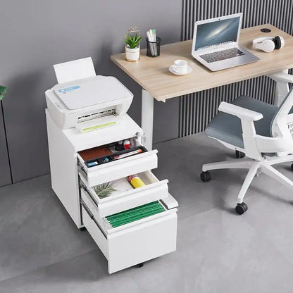 Greatmeet 3 Drawer Metal Mobile File Cabinet with Lock for Letter/A4/Legal Size