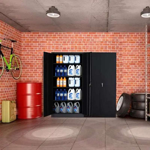 GREATMEET 70.8" Steel Locking Storage Cabinet with Locking Doors and Adjustable Shelves for Garage, Office