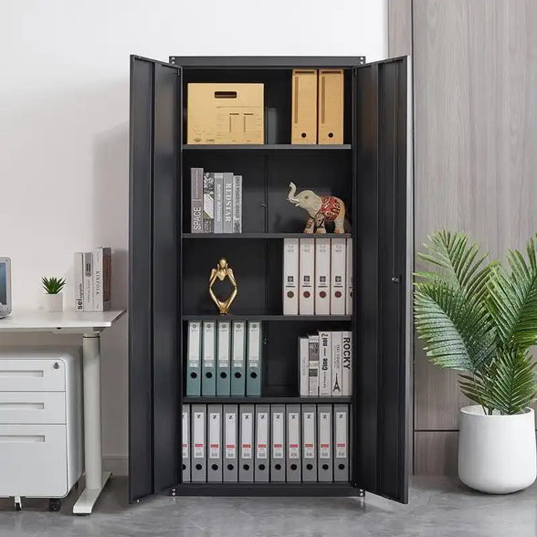 GREATMEET 70.8" Steel Locking Storage Cabinet with Locking Doors and Adjustable Shelves for Garage, Office