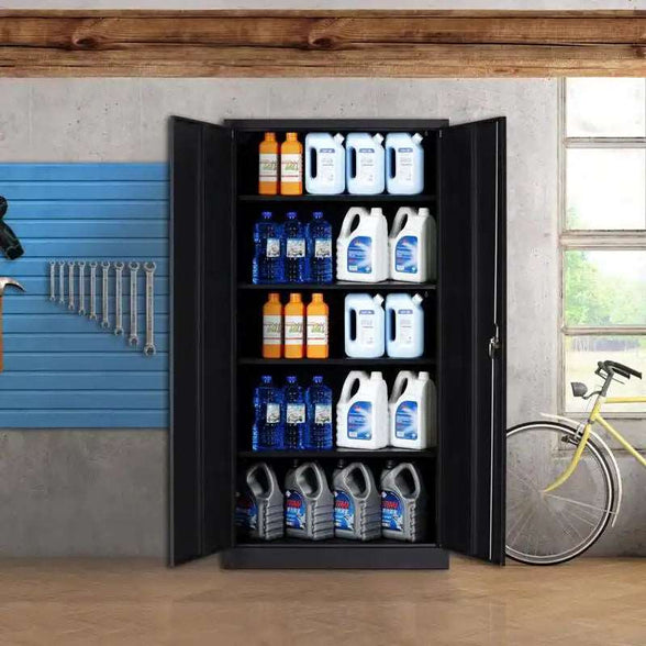 GREATMEET 70.8" Steel Locking Storage Cabinet with Locking Doors and Adjustable Shelves for Garage, Office