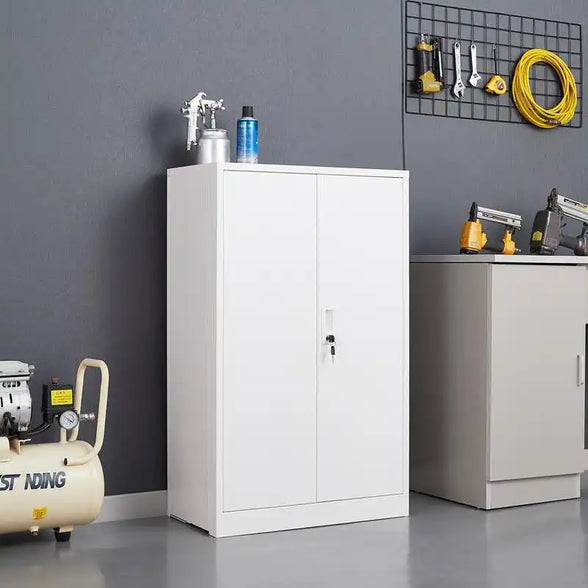 GREATMEET Locking Metal Cabinet, Steel Cabinet with Doors for Office,Home,Garage,Kitchen