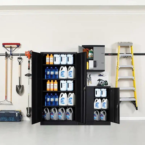 GREATMEET 70.8" Steel Locking Storage Cabinet with Locking Doors and Adjustable Shelves for Garage, Office