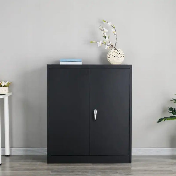 GREATMEET Metal Storage Cabinets with 2 Adjustable Shelves for Home Office with Handle Security Lock