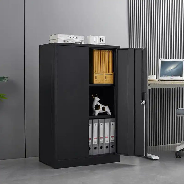 GREATMEET Locking Metal Cabinet, Steel Cabinet with Doors for Office,Home,Garage,Kitchen