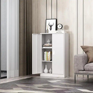 GREATMEET Locking Metal Cabinet, Steel Cabinet with Doors for Office,Home,Garage,Kitchen