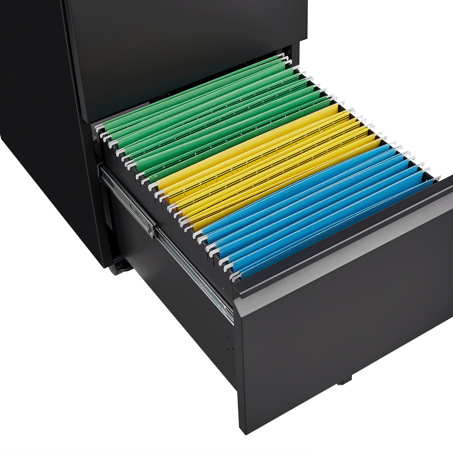 Greatmeet 2 Drawer File Cabinet on Wheels, Home Office Mobile Under Desk with Lock, Vertical Files Drawers for Legal/Letter/A4,Fully Assembled
