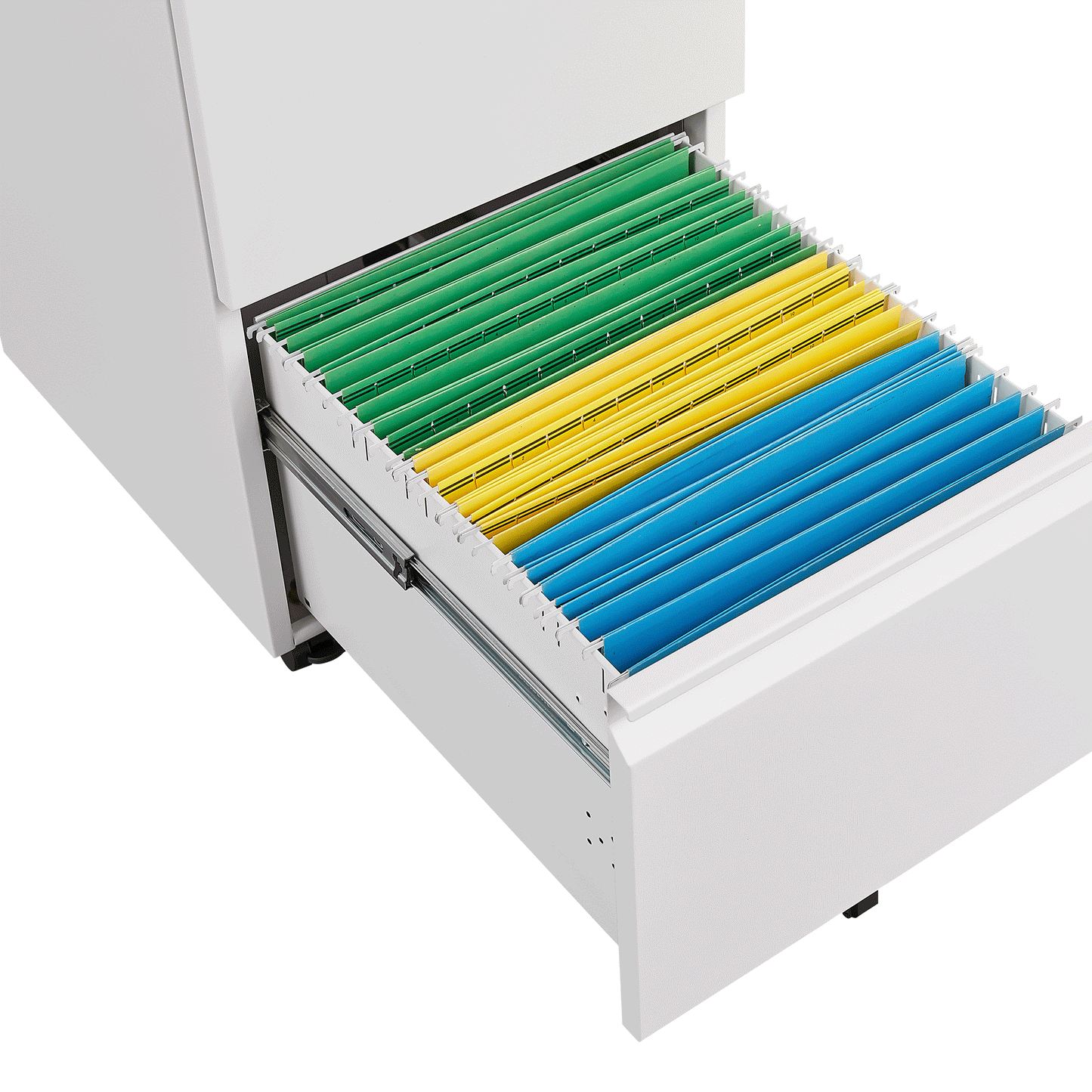 Greatmeet 2 Drawer File Cabinet on Wheels, Home Office Mobile Under Desk with Lock, Vertical Files Drawers for Legal/Letter/A4,Fully Assembled