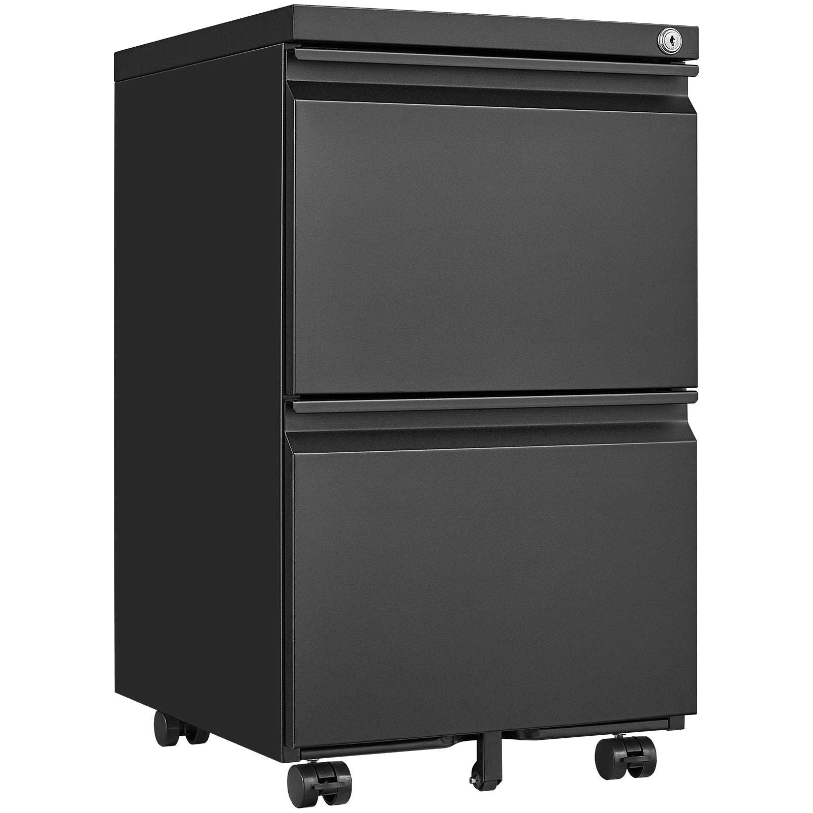 Greatmeet 2 Drawer File Cabinet with Lock, Metal Under Desk Rolling Filing Cabinet fits Letter/Legal/A4 Size for Home Office, Mobile Filing Cabinet