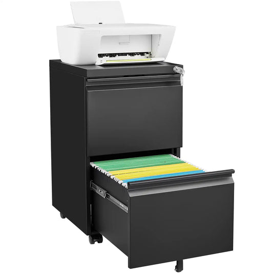 2 Drawer File Cabinet on Wheels #black