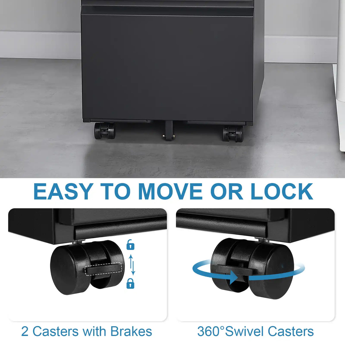 2 Drawer File Cabinet on Wheels 2 #black