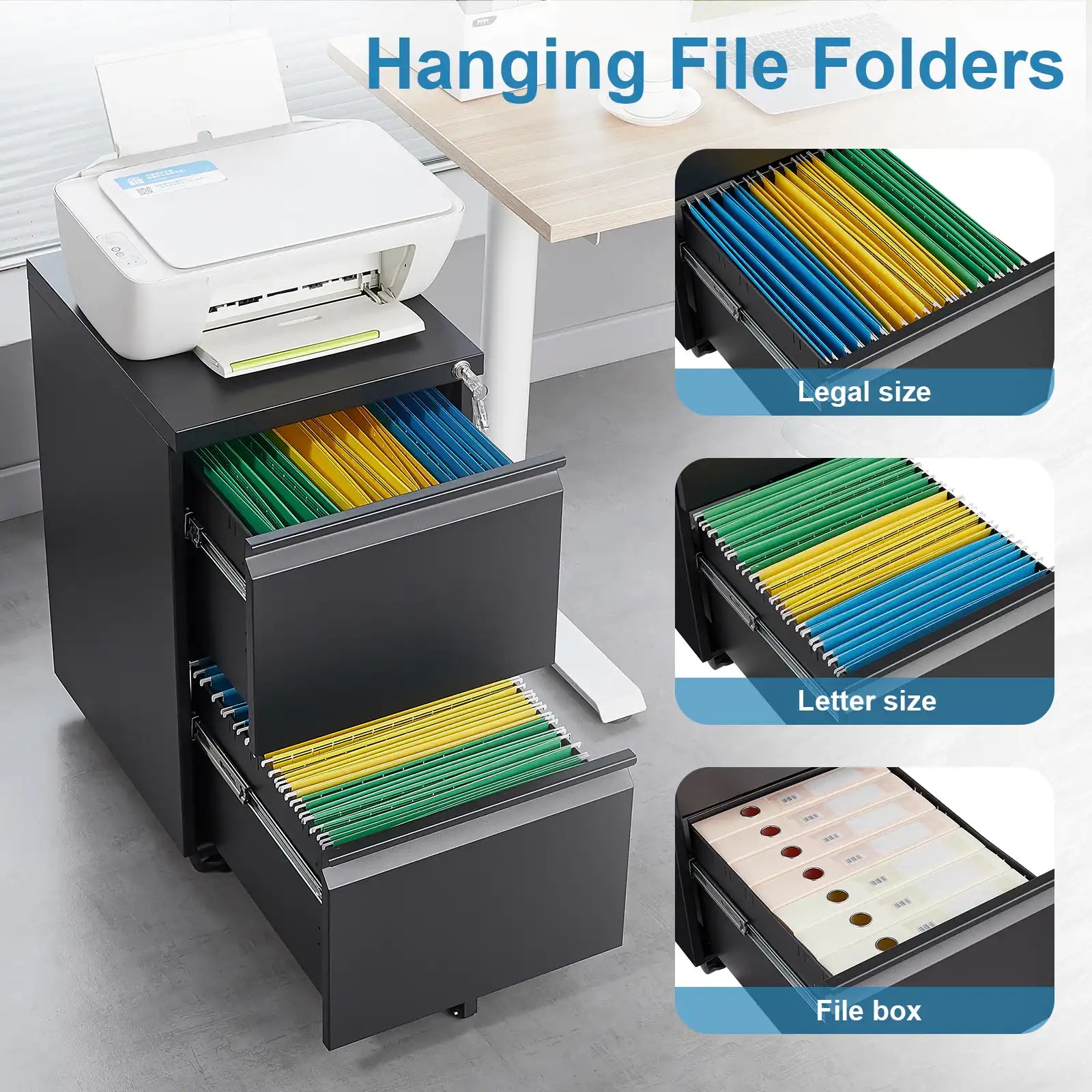 2 Drawer File Cabinet on Wheels 3