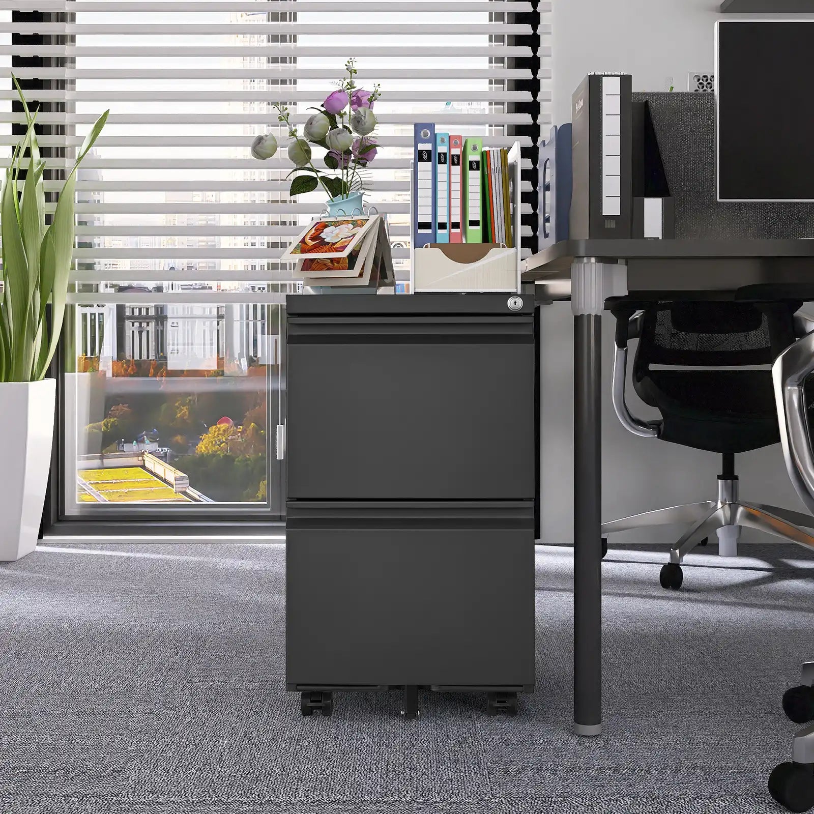 2 Drawer File Cabinet on Wheels 4