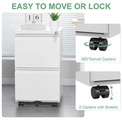 2 Drawer File Cabinet on Wheels 5