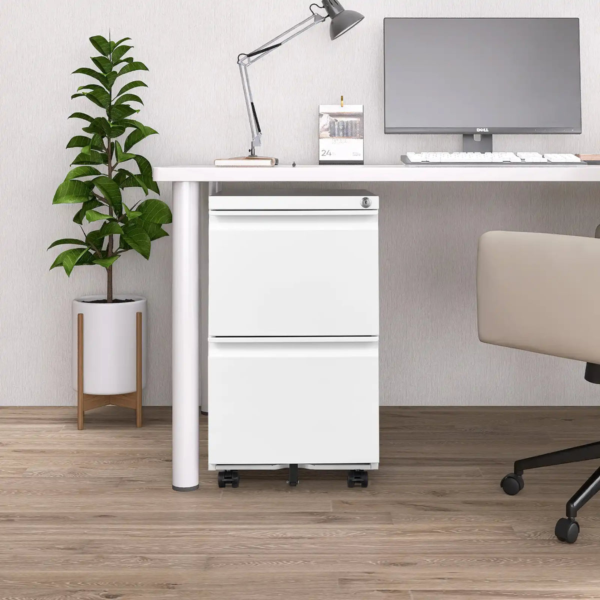 2 Drawer File Cabinet on Wheels 7 #white