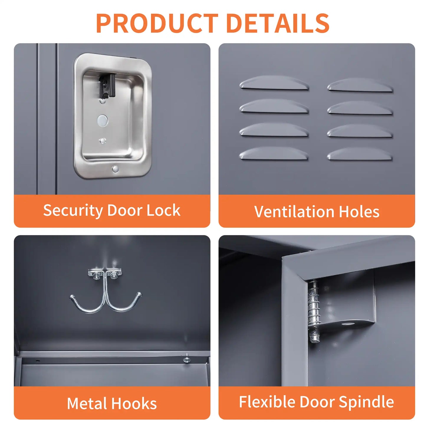 Storage Locker Cabinet for Home Gym Office School 7 #grey 