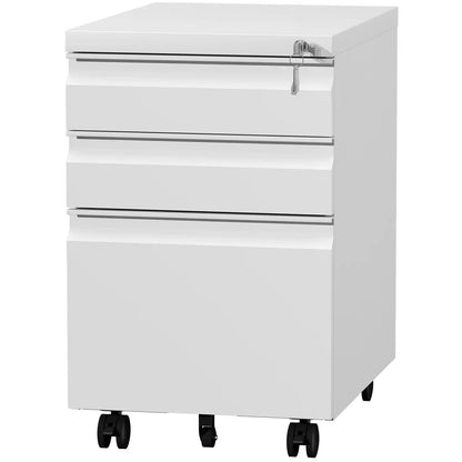 3 Drawer Metal Mobile File Cabinet with Lock 1