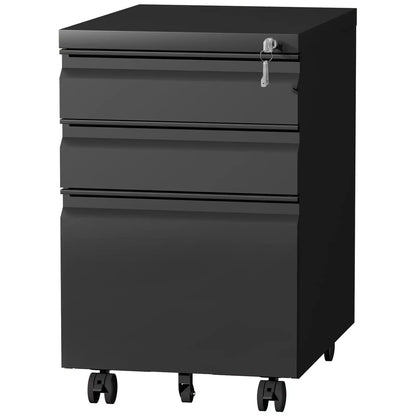 3 Drawer Metal Mobile File Cabinet with Lock 10