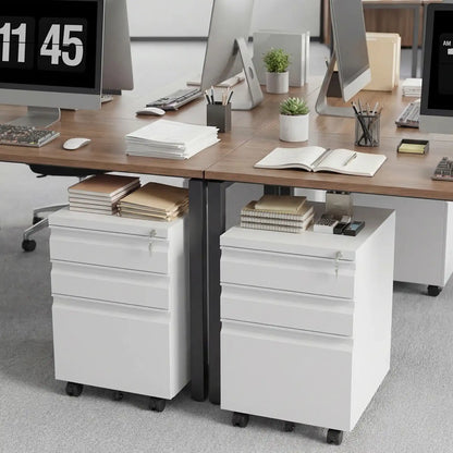 3 Drawer Metal Mobile File Cabinet with Lock 7