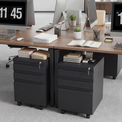 3 Drawer Metal Mobile File Cabinet with Lock 8