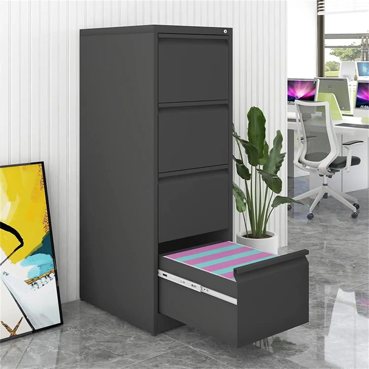 4 Drawer File Cabinet 2 #black