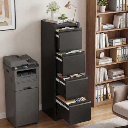 4 Drawer Metal File Cabinet with Lock Office