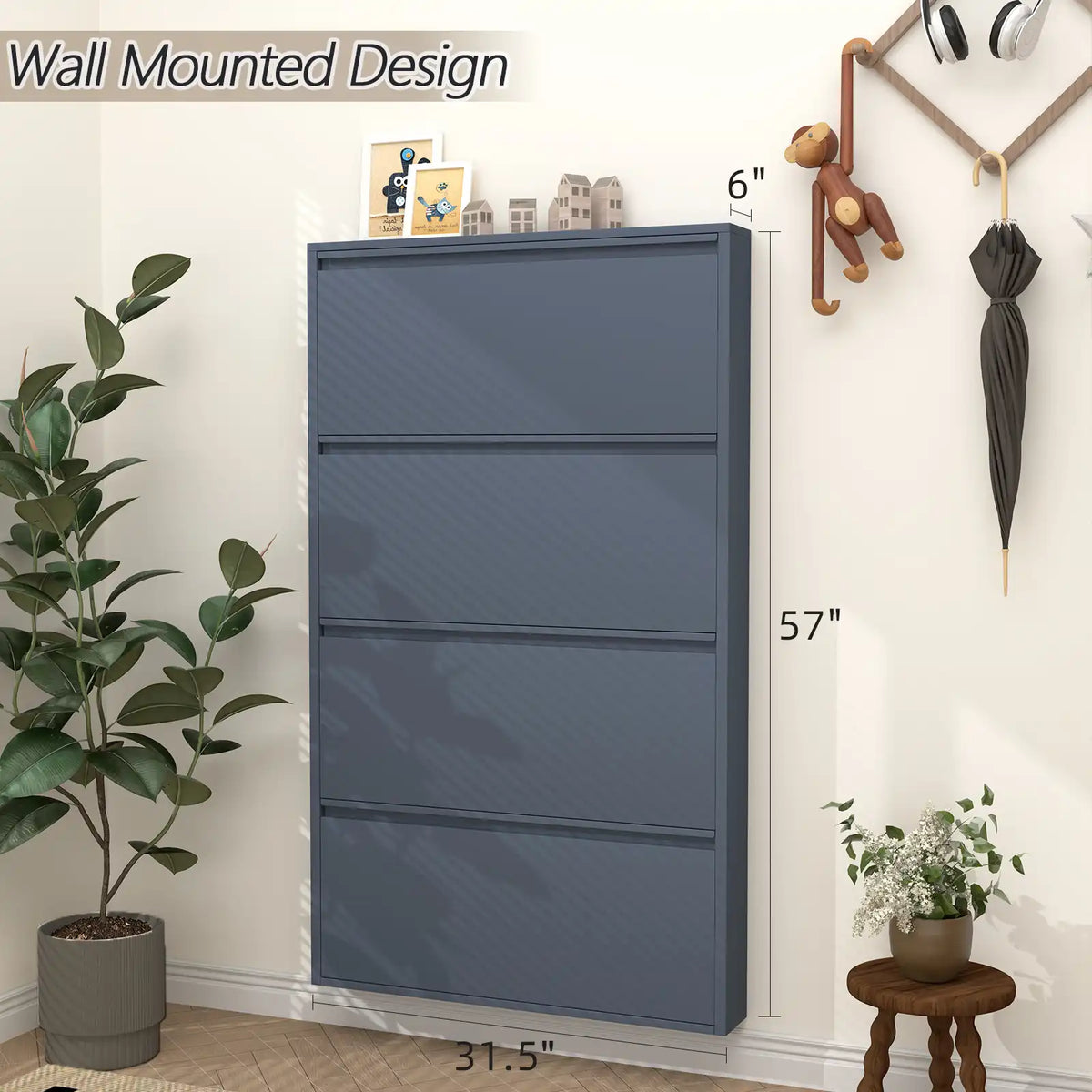 4 tier shoe cabinet size flip drawers