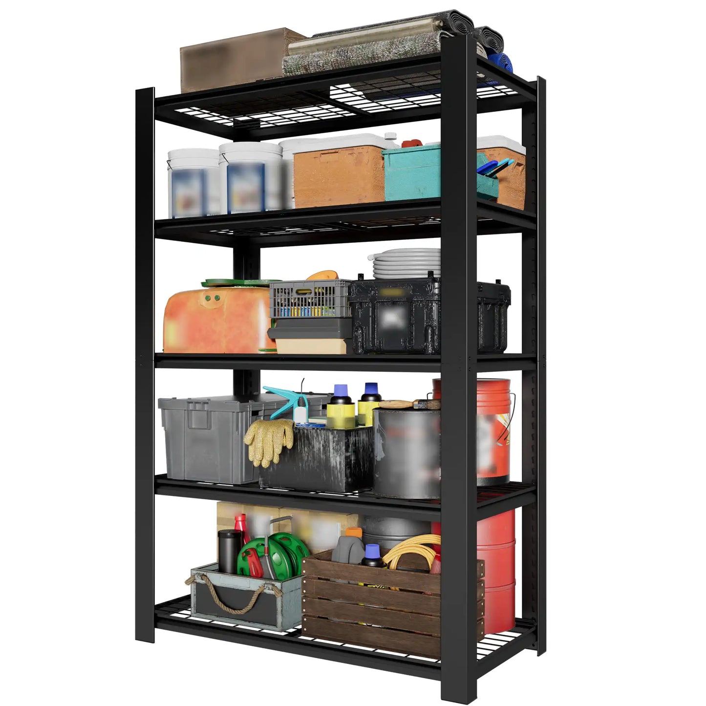 Greatmeet 72" H Adjustable Metal Racking, 3000 LBS Capacity 5-Tier Wire Shelving for Garage & Warehouse