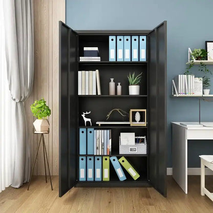 GREATMEET 72" Metal Storage Cabinet 2 Locking Doors Multi-Purpose for Garage, Office
