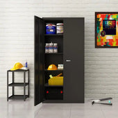 GREATMEET 72" Metal Storage Cabinet 2 Locking Doors Multi-Purpose for Garage, Office