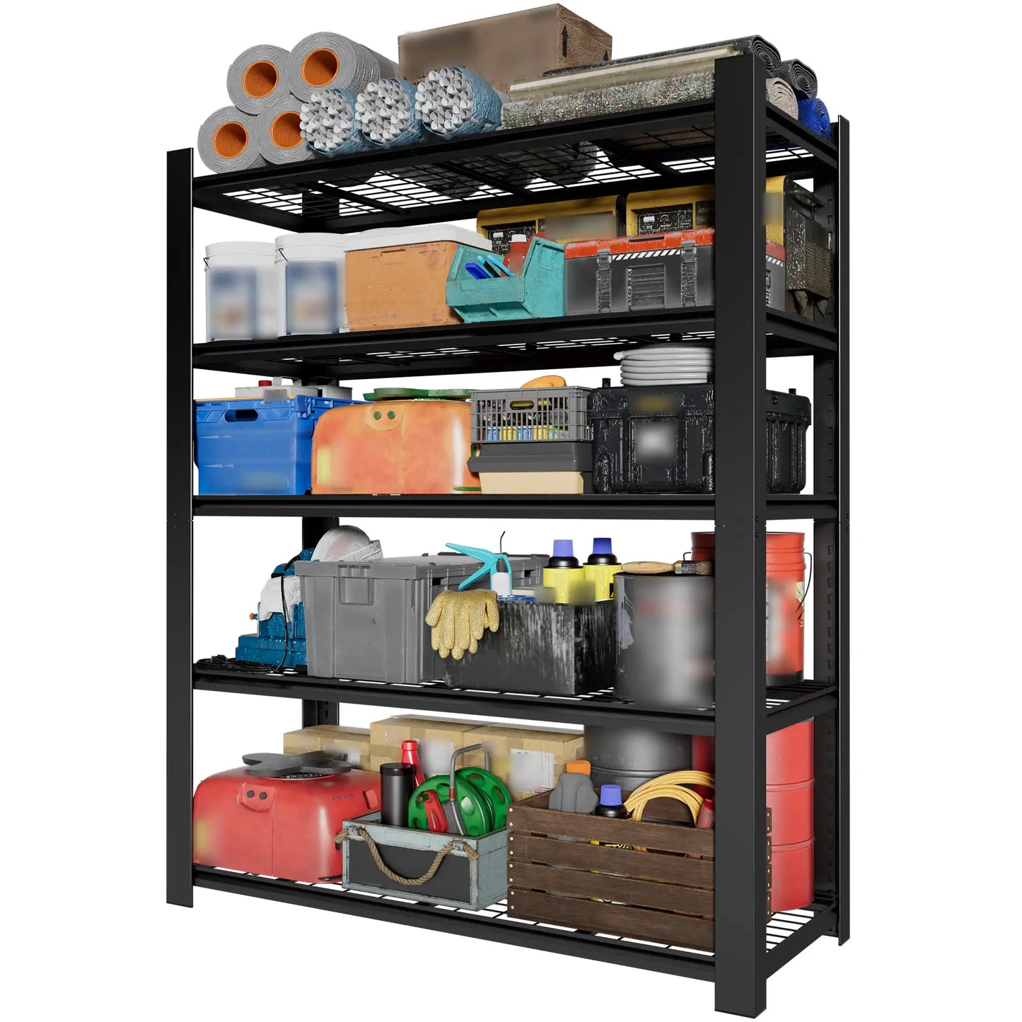 Greatmeet 60" W 5-Tier Heavy Duty Metal Wire Shelving, 3000LBS Capacity Industrial Storage Racks