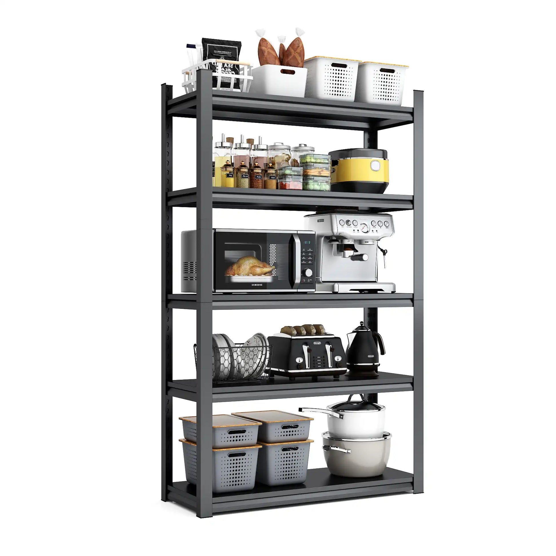 Greatmeet 63" H 5-Tier Heavy Duty Metal Shelving Unit, 2000 LBS Capacity Adjustable Steel Storage Shelf for Garage