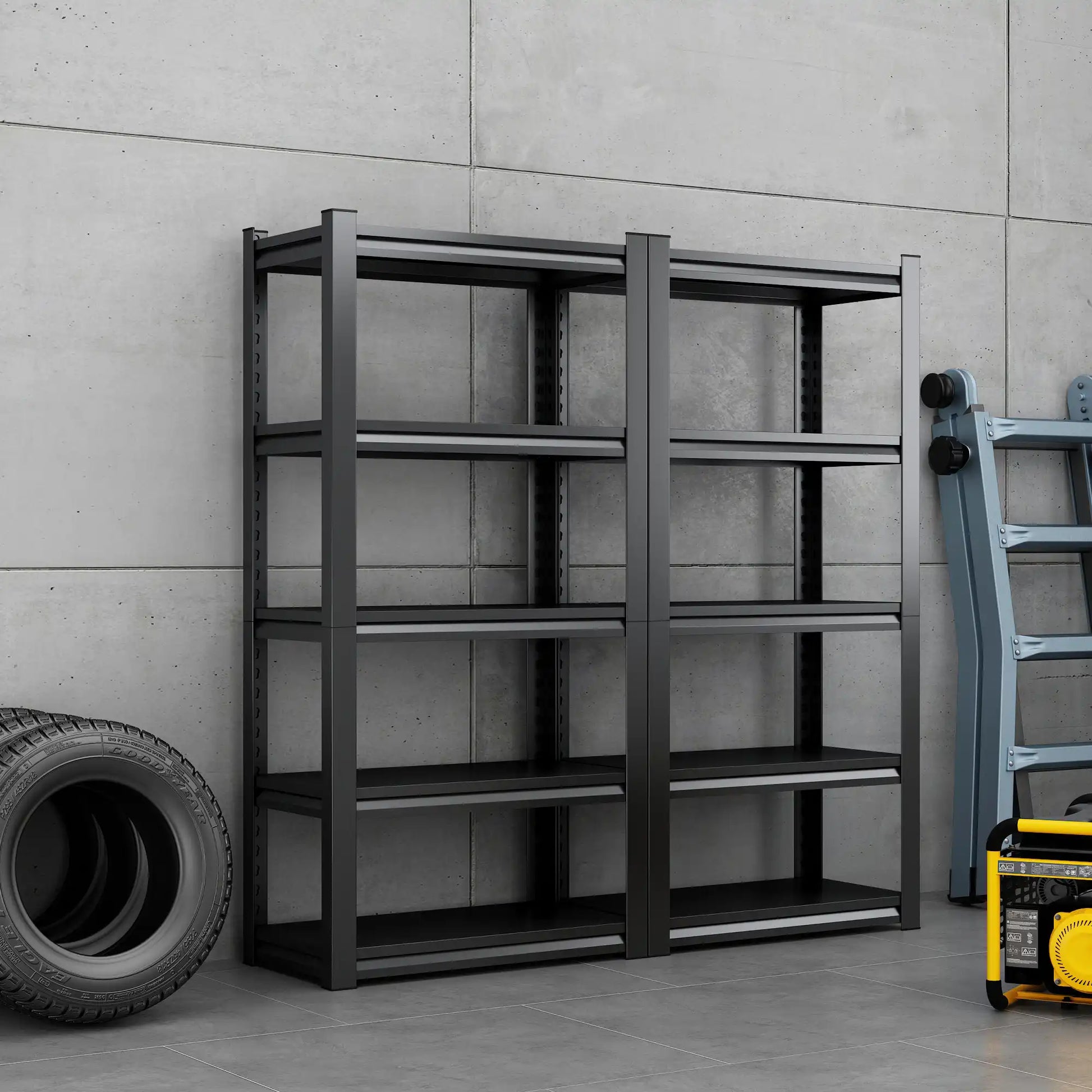 Greatmeet 63" H 5-Tier Heavy Duty Metal Shelving Unit, 2000 LBS Capacity Adjustable Steel Storage Shelf for Garage