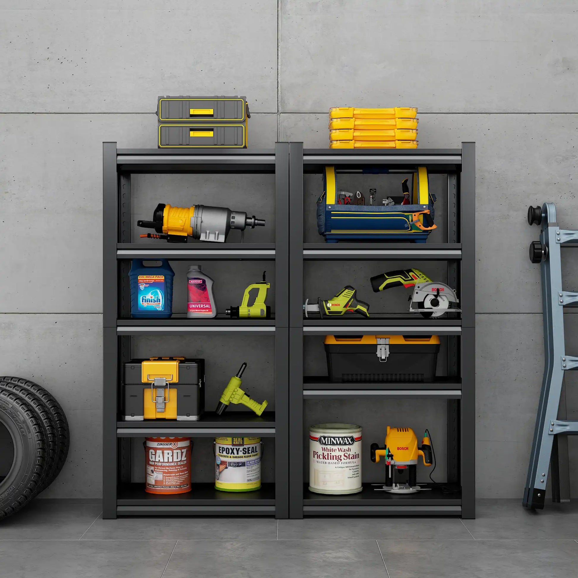 Greatmeet 63" H 5-Tier Heavy Duty Metal Shelving Unit, 2000 LBS Capacity Adjustable Steel Storage Shelf for Garage