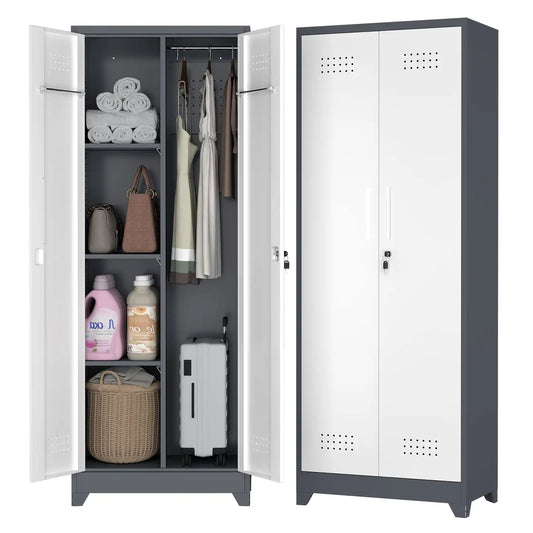 65 h metal broom closet 1 #grey&white #compact