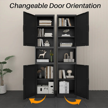 Greatmeet 67" Tall Slim Bathroom Cabinet, Narrow Cupboard Cabinet with Adjustable Shelves, Metal Freestanding Cabinet for Small Spaces, Bathroom, Kitchen, Laundry, Living Room