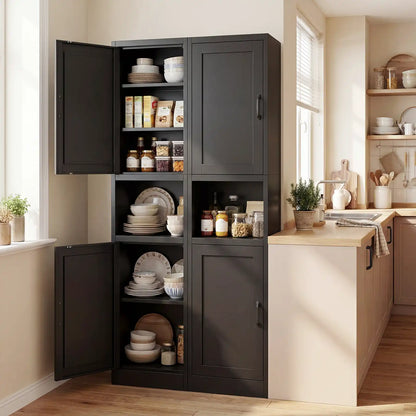 Greatmeet 67" Tall Slim Bathroom Cabinet, Narrow Cupboard Cabinet with Adjustable Shelves, Metal Freestanding Cabinet for Small Spaces, Bathroom, Kitchen, Laundry, Living Room