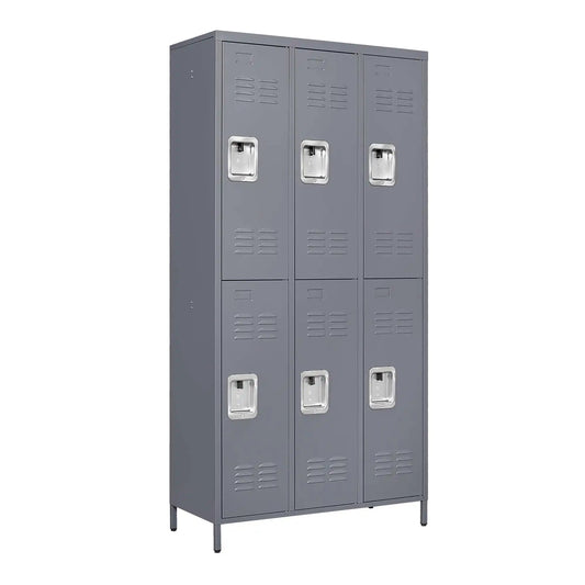 6 Doors Metal Storage Locker Cabinet #grey